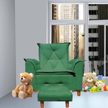 Imagem de Poltrona De Amamentação Celine Com Puff Suede - B Home Decor , Verde