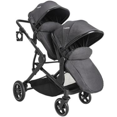 Imagem de Carrinho para Gemeos Berço Passeio Moises Kiddo Pair Grafite