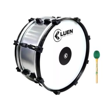 Imagem de Zabumba 20X18" Alumicolor Prata Dpla Afin Aro Blacksteel Pele Leitosa C/Pad + 1 Baq Zabumba Oval (1