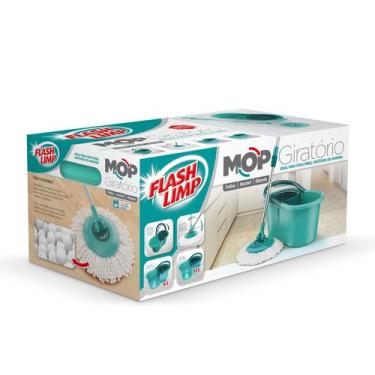 Imagem de Mop Giratorio Flash Limp Esfregão Spin Balde 12 Litros Microfibra 360 