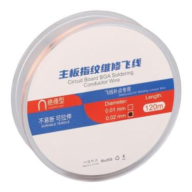 Imagem de Fio Condutor de Cobre de 120m e para Condução de Telefone P e Fio de Impressão Digital Placa-mãe do Telefone Celular Solde Mm (0,02 mm)