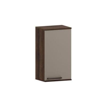 Imagem de Armário Aéreo 40cm 1 Porta Luna Luciane Móveis Nogueira Dourado-cinamm