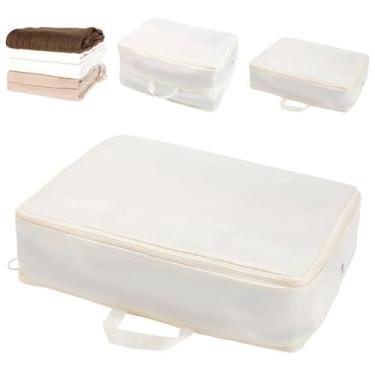 Imagem de CREATCABIN Sacos de armazenamento de autocompressão, organizador de compressão, com zíper, portátil, grande capacidade, cobertor para edredom, suéter, armário, lençol, colcha, roupa de cama