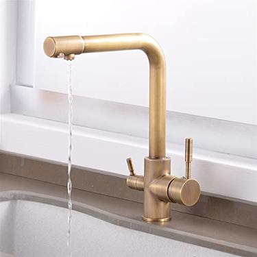 Imagem de wang hao shop Torneiras, torneiras de pia de cozinha, filtro de água torneiras de pia de 3 vias misturador giratório purificação de água 3 em 1 interruptor de água quente e fria de cozinha torneiras