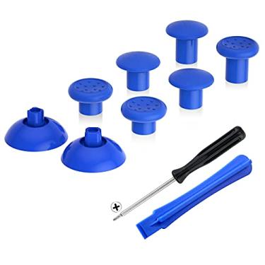 Imagem de eXtremeRate ThumbsGear – Joystick ergonômico intercambiável para controle PS5, para todos os modelos PS4 – Joystick ajustável com 3 alturas abobadadas e côncavas – Azul
