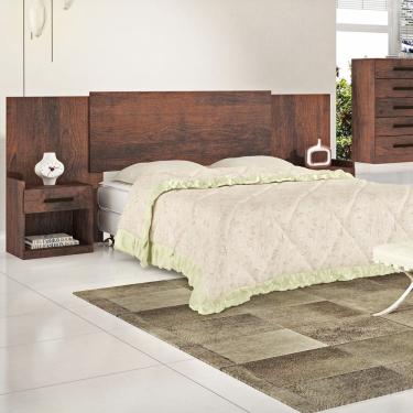 Imagem de Cabeceira para Cama Box Casal Com 2 Mesas de Canto