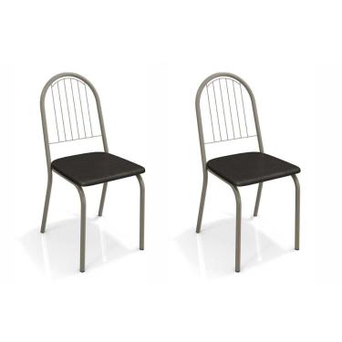 Imagem de Cadeira Sala De Jantar Noruega 2c077nk Kit 2 Un Niquel/preto 110 - Kappesberg