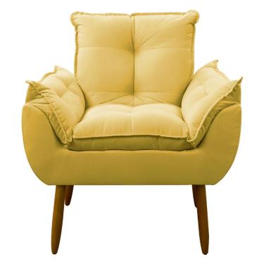 Imagem de Poltrona Decorativa Sala De Estar Escritório Quarto Prime Amarela