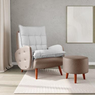 Imagem de Poltrona Eloá Plus Com Puff Bege