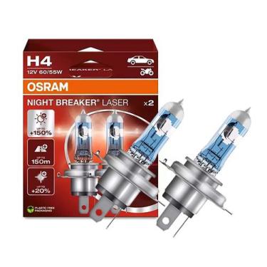 Imagem de Par lampada osram night breaker laser h4 150% +luz