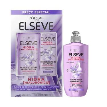 Imagem de Kit Elseve Shampoo 375ml + Condicionador 170ml + Creme De Pentear Hidr