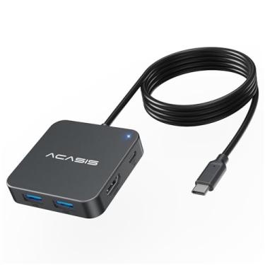 Imagem de ACASIS Cabo Longo Para Hub Usb-C De 1,2 M E 10 Gbps, Adaptador Multiporta Com Hdmi 4K 60 Hz, Fornecimento Energia 100 W, 3 Portas Dados A3.1 + 1 3.1 Macbook, Dell, Surface, Ipad Pro