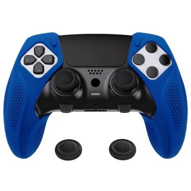 Imagem de playvital Capa De Silicone Antiderrapante Semicoberta Ninja Edition Para Controle Ps5 Edge, Protetora Ergonômica Borracha Macia Sem Fio Com Capas Apoio Polegar - Azul