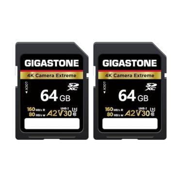 Imagem de Gigastone [Recuperação De Dados Gratuita Por 5 Anos] Cartão Sd 64 Gb, Pacote Com 2 Unidades, Câmera 4K Extreme, Memória Sdxc A2 V30 U3, Vídeo Uhd Alta Velocidade Compatível Câmeras Digitais Canon, N