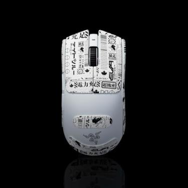 Imagem de Hokeyio Fita aderente para Razer Viper V3 Pro - antiderrapante, controle aprimorado, resistência ao suor, melhora a aderência FPS para jogos e proteção do mouse [pré-corte] EVA branco