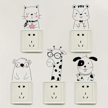Imagem de Kit C/05 Adesivos Para Interruptor Animais - Lojinha Da Luc Adesivos
