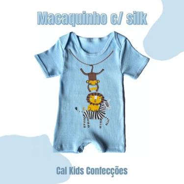 Imagem de Macacão Curto Canelado Liso Masculino 100% Algodao - Cal kids