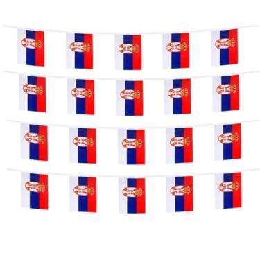 Imagem de FFILL Corda de bandeira da Sérvia com 6 metros e 20 bandeiras, pequena bandeira da Sérvia, para festas, lojas e bares e celebrações do Dia Internacional. Bandeira com tema de país europeu - 29 países