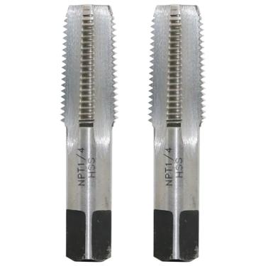 Imagem de Torneira de tubo NPT 2 peças 1/10.2 cm - 18 torneira de rosca de tubulação de água, feita de material 6542 HSS, adequada para cobre, ferro fundido, aço, liga de liga de alumínio e muito mais. Ideal