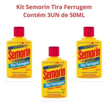 Imagem de Kit Semorin Tira Ferrugem De Roupas - Original NFe