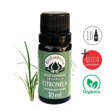 Imagem de Óleo Essencial Puro de Citronela Orgânico Bioessência 10ml para Aromat
