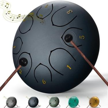 Imagem de Steel Tongue Chakra Rain Drum Innowarmer de 6 polegadas com acesso.