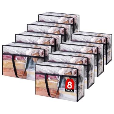 Imagem de Sacos de armazenamento de roupas Lifewit 60L Plastic Clear, pacote com