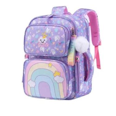 Imagem de Mochila Escolar Feminina LukeSports Grande Reforçada, Roxo