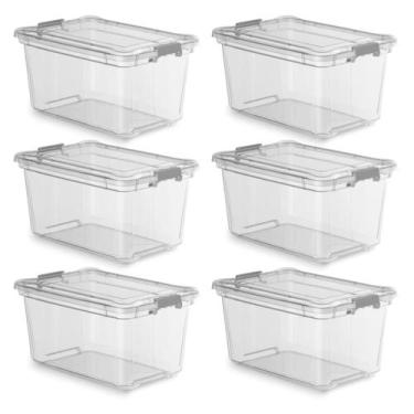 Imagem de Kit 6 Caixas Organizadoras 35 Litros Multiuso Tampa E Trava - Plasvale