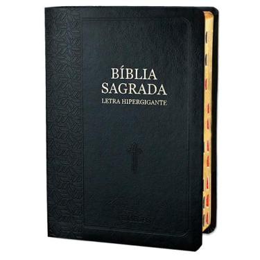 Imagem de Bíblia Sagrada letra Hipergigante Capa Pu Luxo com Índice E Harpa - Pr