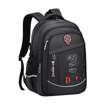 Imagem de Mochila Escolar Masculina LukeSports Grande Reforçada Dino, Preto