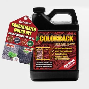 Imagem de COLORBACK Tinta Para Cobertura De Madeira Vermelha, 3.200 Pés Quadrados – Corante Paisagismo E Canteiros Jardim, Madeira, Restaurador Cor Casca Playground, Ecológica 1 Litro