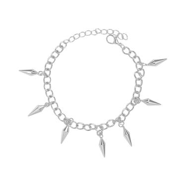 Imagem de NewZenro Pulseiras minimalistas para homens e mulheres, pulseira de corrente banhada a prata punk, ajustável, para acessórios de festa, rapper, motociclista, rock, moda, joias modernas, 20 cm