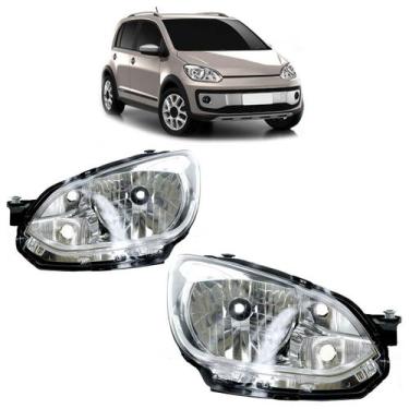 Imagem de Farol Up Cross 2014 2015 2016 2017 Máscara Cromada Lisa Acrílico Carca