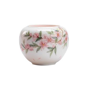 Imagem de Conjunto de chá de gongfu pintado à mão – esplendor vernal em porcelana branca pura, inclui mini bule, Gaiwan, xícaras de chá, bandeja e Jianshui, presente de cerimônia de chá (Jianshui)