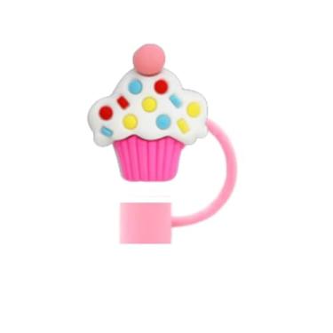 Imagem de Tampa Protetora de Silicone para Canudo 10mm, Acessórios para Copo Garrafa Stanley (MUFFIN 1)