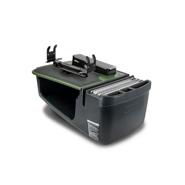 Imagem de AutoExec AE-FMEF-PS-AG Efficiency FileMaster Mesa de carro para sua estação de trabalho de veículo e escritório móvel, verde exército com suporte de impressora
