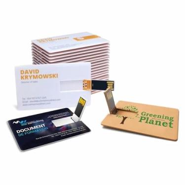 Imagem de Flash Drive USB para cartão de crédito personalizado, pen drives USB 2.0 em formato de cartão de nome personalizado com seu logotipo ou texto, ideal para presentes corporativos, brindes promocionais e