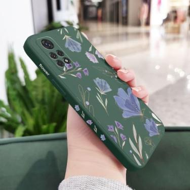 Imagem de Capa de celular com estampa de flores para Xiaomi Redmi Note 14, 13, 12, 11, 11S, 11T, 10, 10A, 10T, 10S, 9T, 9, 8, 7 Pro Plus, 10C, 9A, 9C, 9T, 4G e 5G, verde escuro, para Note 14Pro 5G