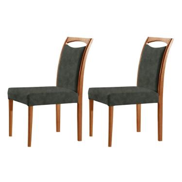 Imagem de Conjunto 2 Cadeiras Madeira Maciça Safira Jade / Imbuia Natural