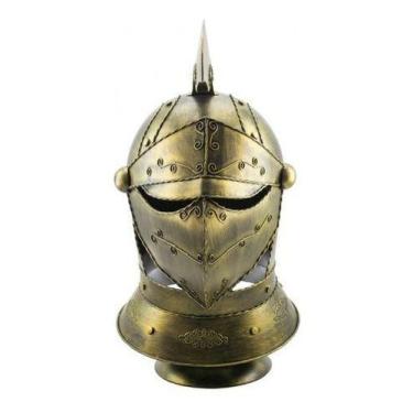 Imagem de Enfeite Capacete Cavaleiro Medieval Dourado 47cm - Skin Zabom