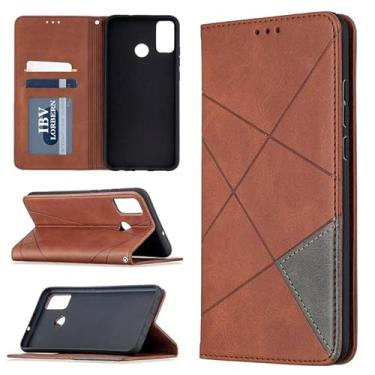 Imagem de HONGYAN Capa de telefone Para Huawei Honor 9x Lite Rhombus Textura Horizontal Flip Magnetic Leather Case com titular e slots de cartão e carteira Capa protetora