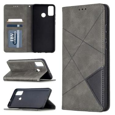 Imagem de HONGYAN Capa de telefone Para Huawei Honor 9x Lite Rhombus Textura Horizontal Flip Magnetic Leather Case com titular e slots de cartão e carteira Capa protetora