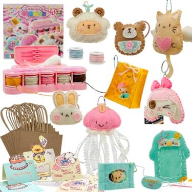 Imagem de Flet Sewing Kit for Kids Arts and DIY Crafts Kit for Girls Handmade Animal Hanging Charms Beginner 8-10-12 Birthday Gift
