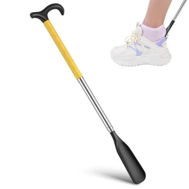 Imagem de Beaupretty Calçadeira de Longo para Botas, Ajudante de Sapato de Viagem de Metal para Idosos, Puxador de Artefato, Bengala Amarela