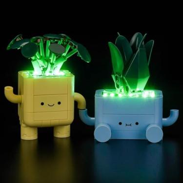 Imagem de Hilighting Kit de luzes LED atualizado compatível com Lego Botanical Collection Happy Plants Conjunto de montagem, decoração de luzes compatível com Lego 10349 (modelo não incluído)