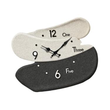 Imagem de Generic Relógio de parede decoração de parede nórdico decorativo fácil presentes relógio pendurado silencioso para casa sala de estar sala de aula, Preto Branco