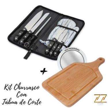 Imagem de Conjunto Talheres Inox 7 Peças Com Tabua Corte - Xbz