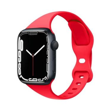 Imagem de Pulseira De Silicone Slim Para Apple Watch 45mm 44mm 40mm 41mm Bracele