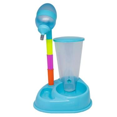 Imagem de Comedouro e Bebedouro para Cachorro e Gato duplo Bebedouro 600 ml Comedouro 2,5 litros Silencioso(Azul)